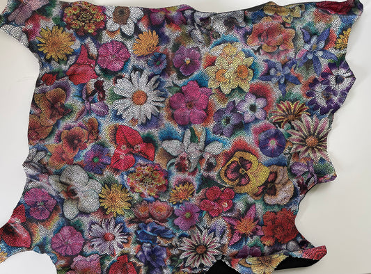 Floral Canvas Leather